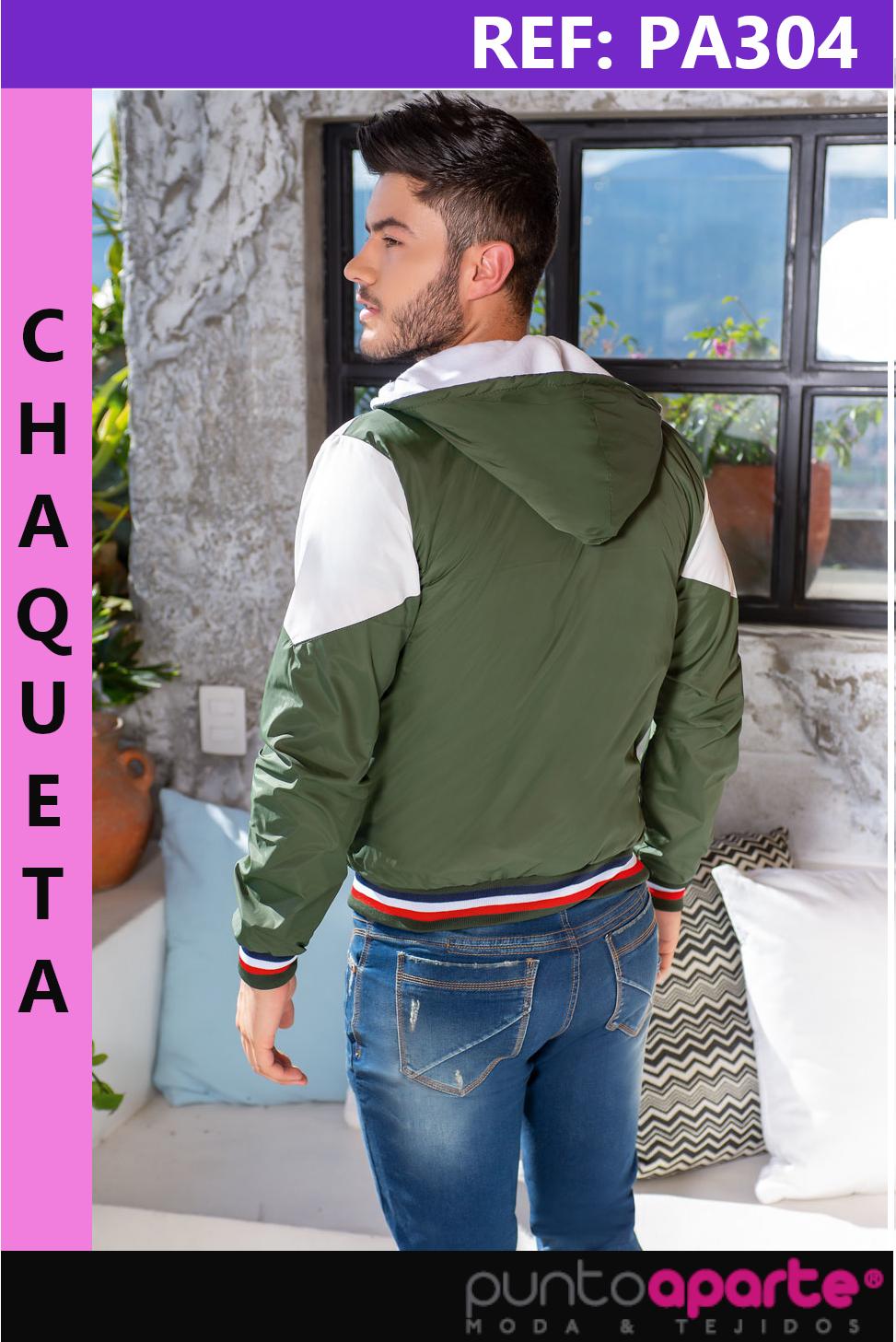 Chaqueta impermeable para hombre con cierre frontal